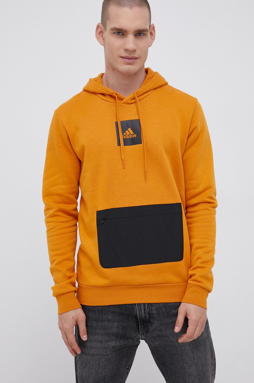 Adidas Bluza barbati culoarea portocaliu cu imprimeu