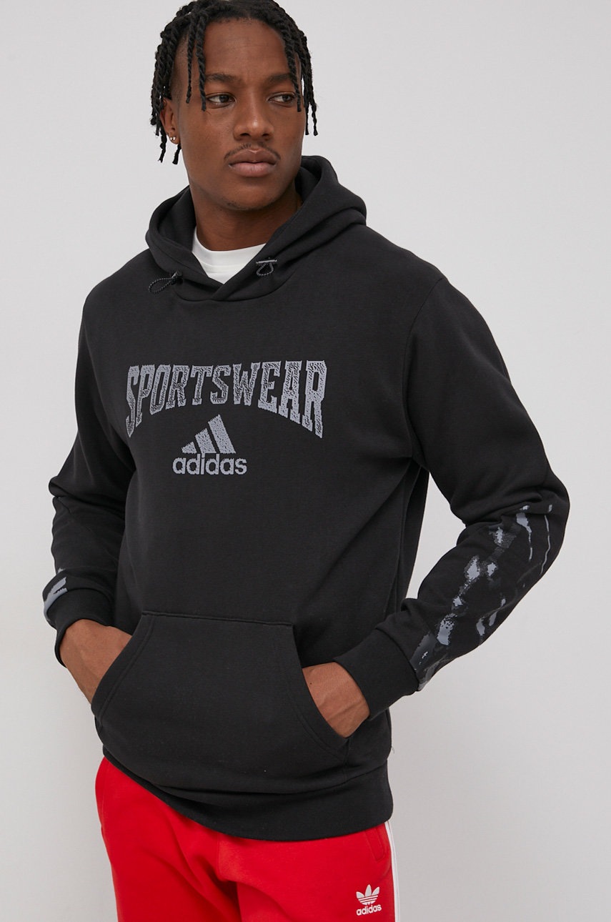 

Кофта adidas Performance H19267 мужская цвет чёрный с принтом