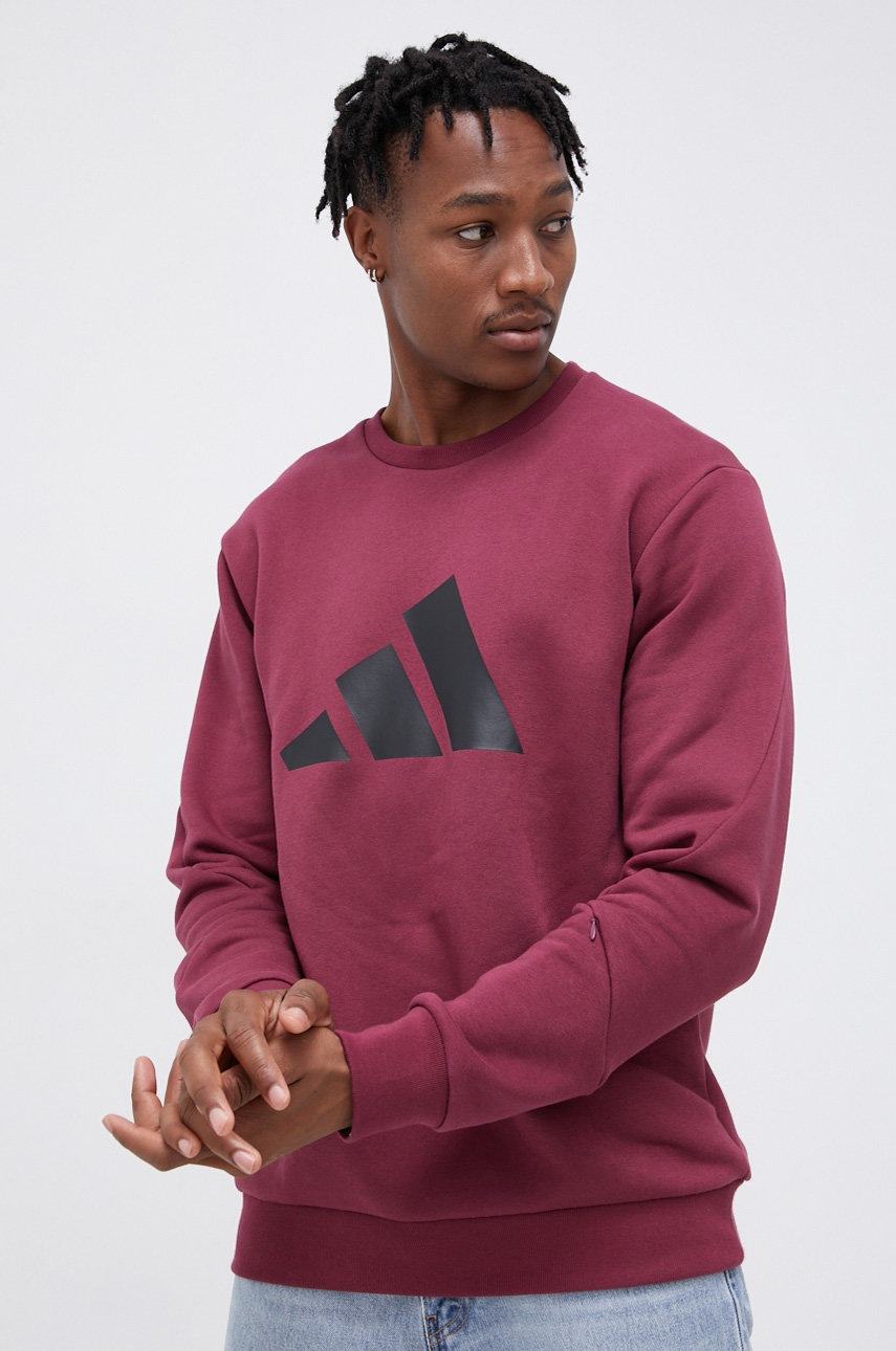 

Суичър adidas Performance H21558 мъжки в лилаво с принт, Виолетов