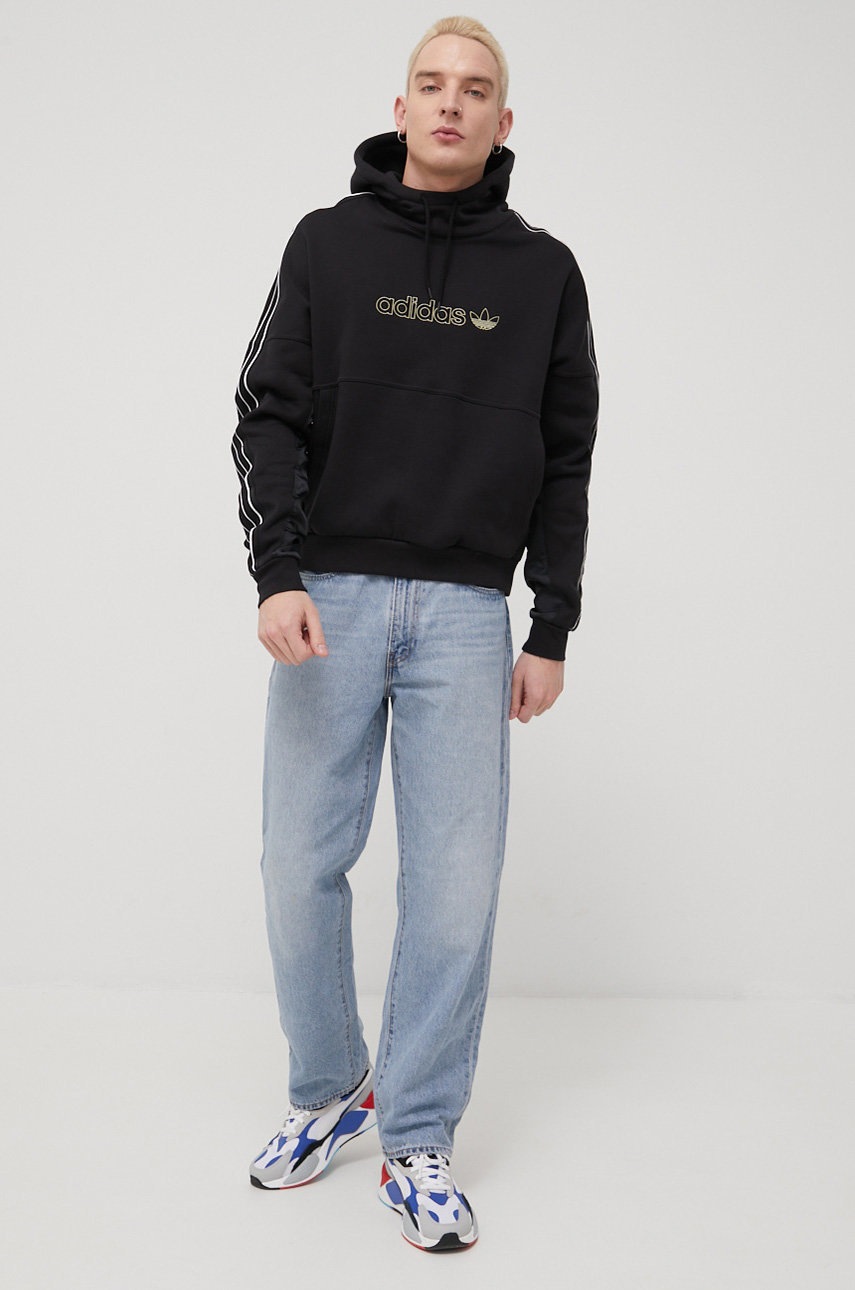 

Кофта adidas Originals H31284 чоловіча колір чорний з аплікацією