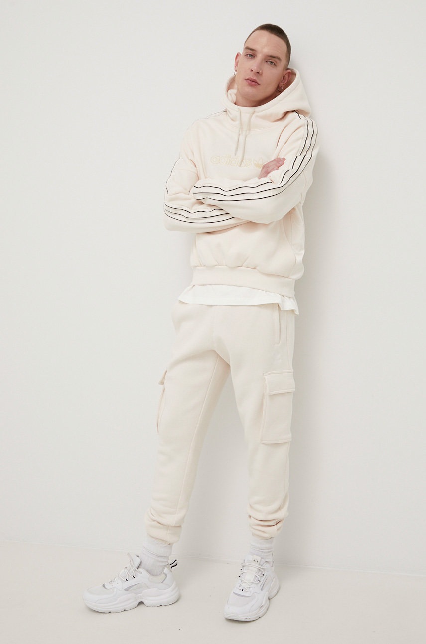 

Кофта adidas Originals чоловіча колір бежевий з аплікацією