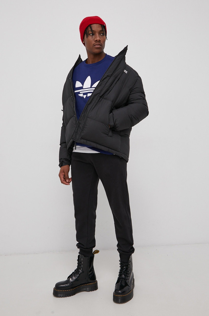 

Хлопковая кофта adidas Originals мужская цвет синий с аппликацией