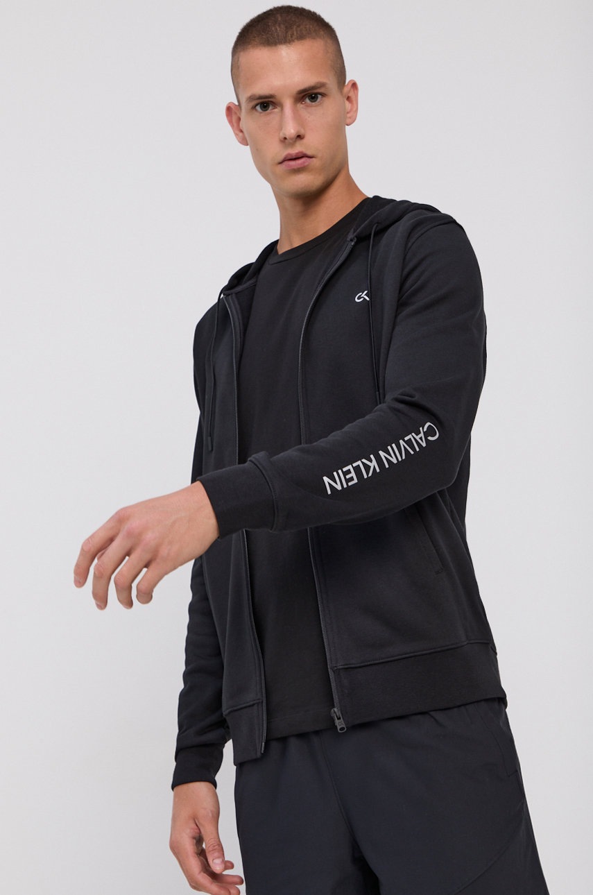 

Суичър Calvin Klein Performance мъжки в черно с принт, Черен