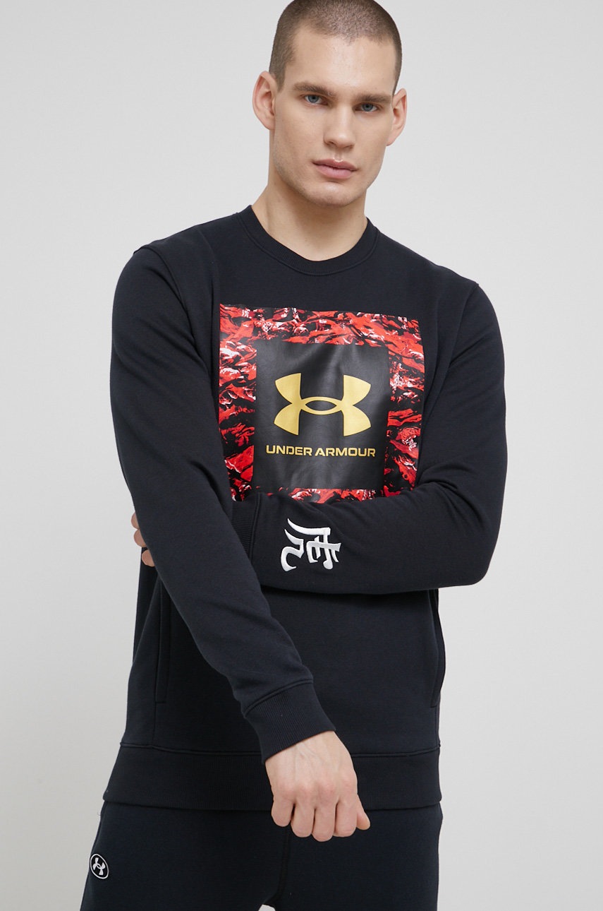 Under armour bluza 1366426 barbati, culoarea negru, cu imprimeu