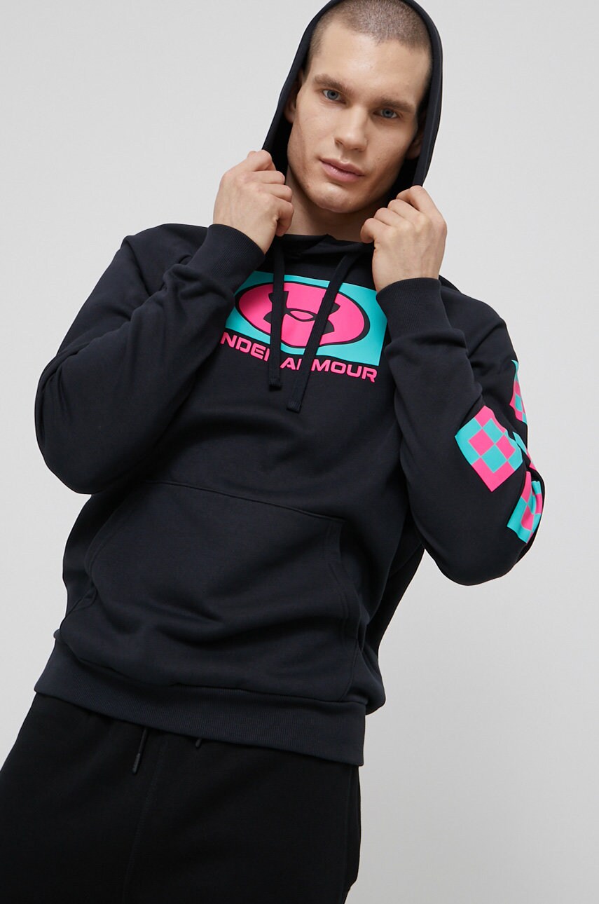 

Кофта Under Armour 1366436 чоловіча колір чорний однотонна