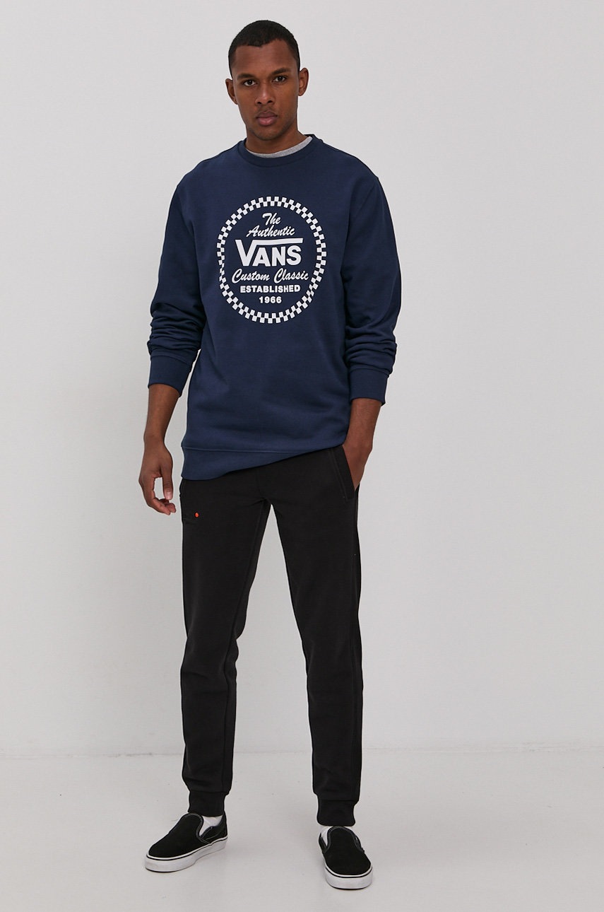 

Хлопковая кофта Vans мужская цвет синий с принтом