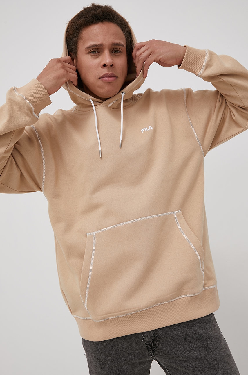 Fila bluză bărbați, culoarea galben, material neted