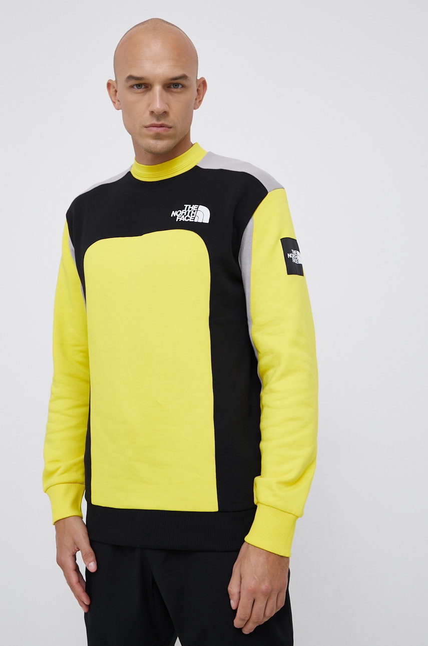 

Суичър The North Face мъжки в жълто с десен, Жълт