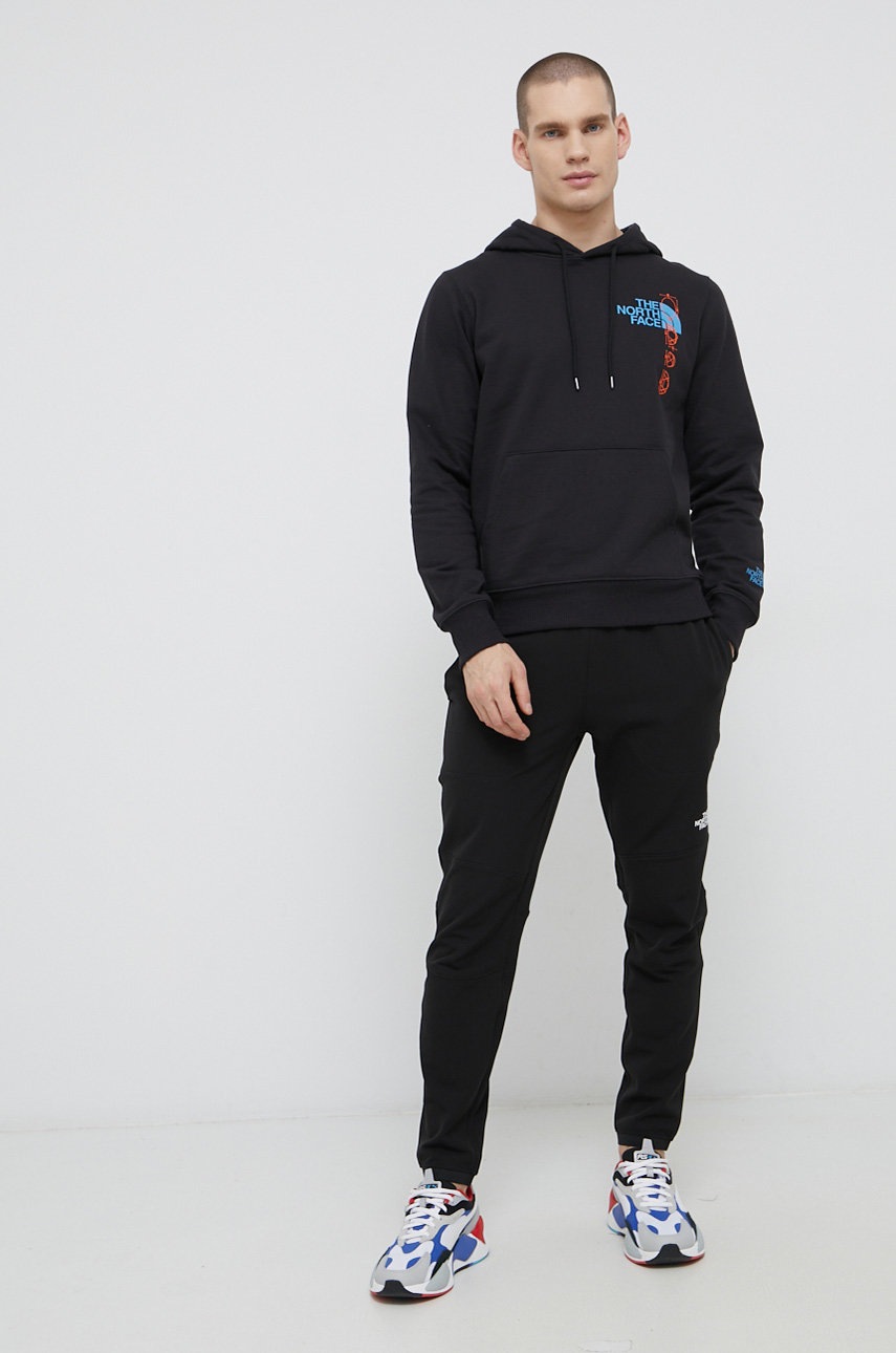

Кофта The North Face чоловіча колір чорний з принтом
