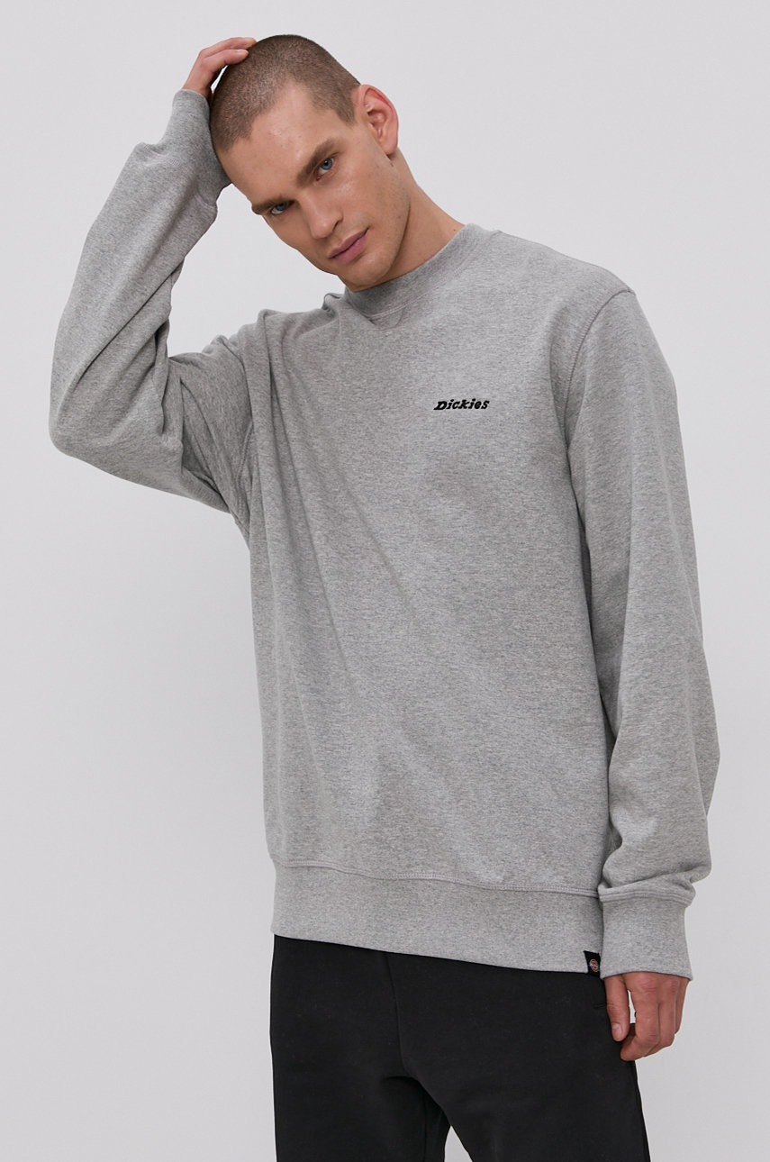 

Хлопковая кофта Dickies мужская цвет серый гладкая