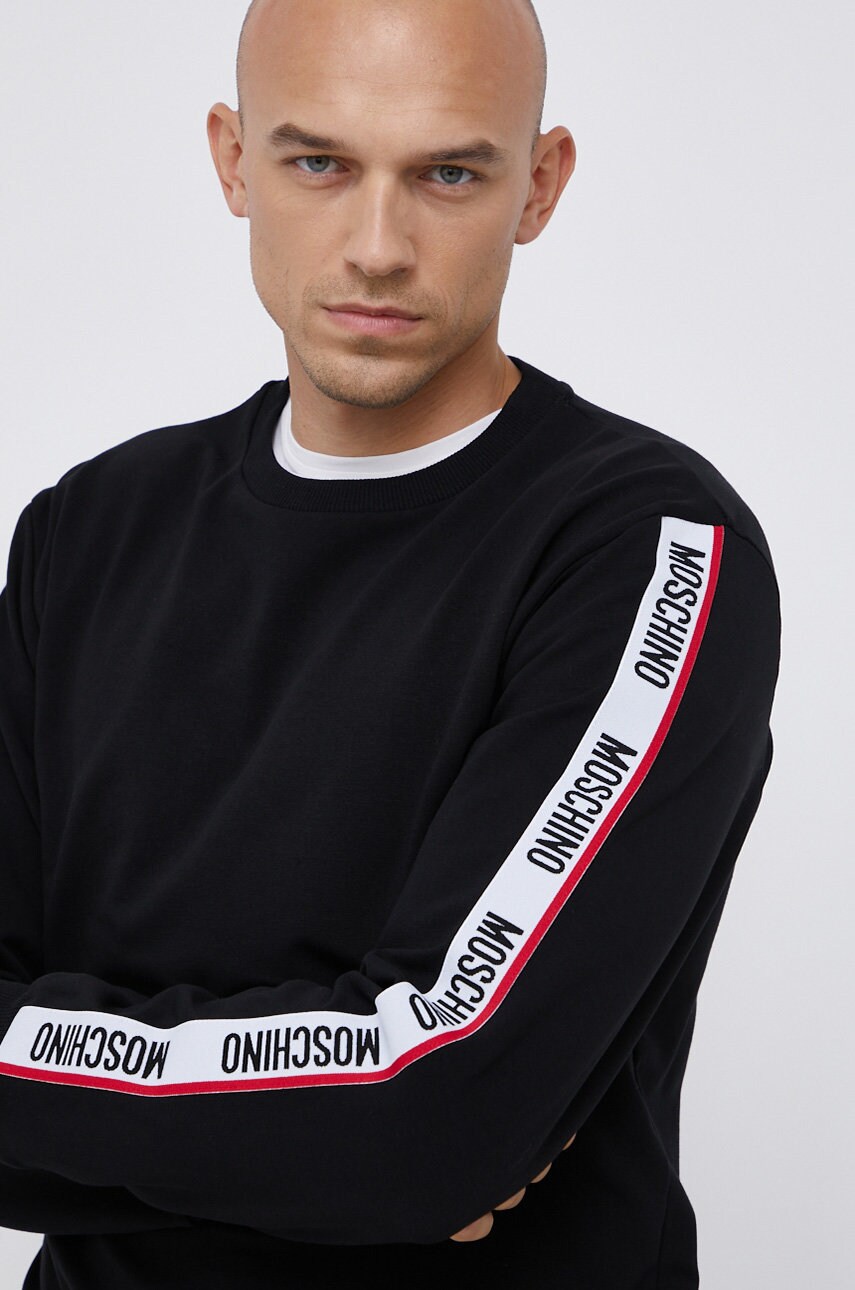 Moschino underwear bluză bărbați, culoarea negru, cu imprimeu