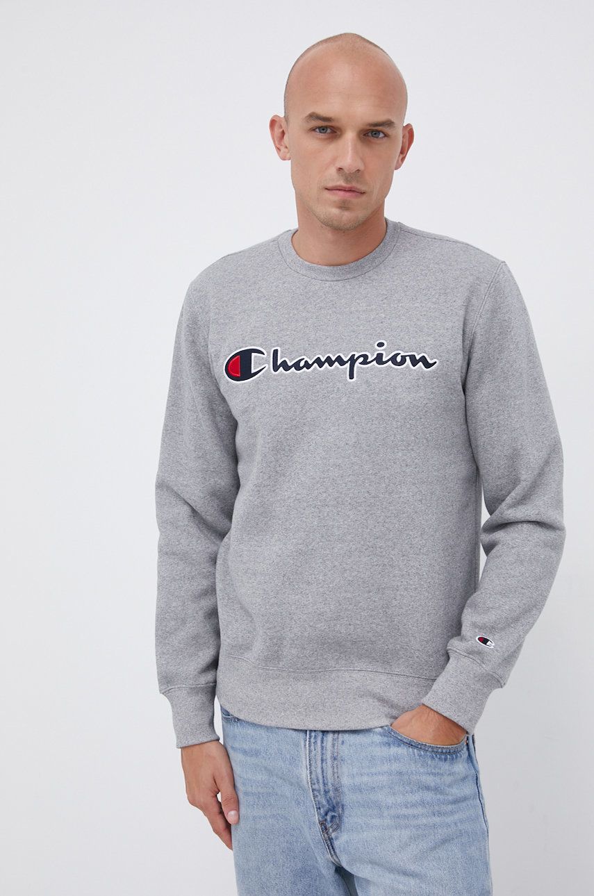 Champion Bluză 216471 bărbați, culoarea gri, cu imprimeu