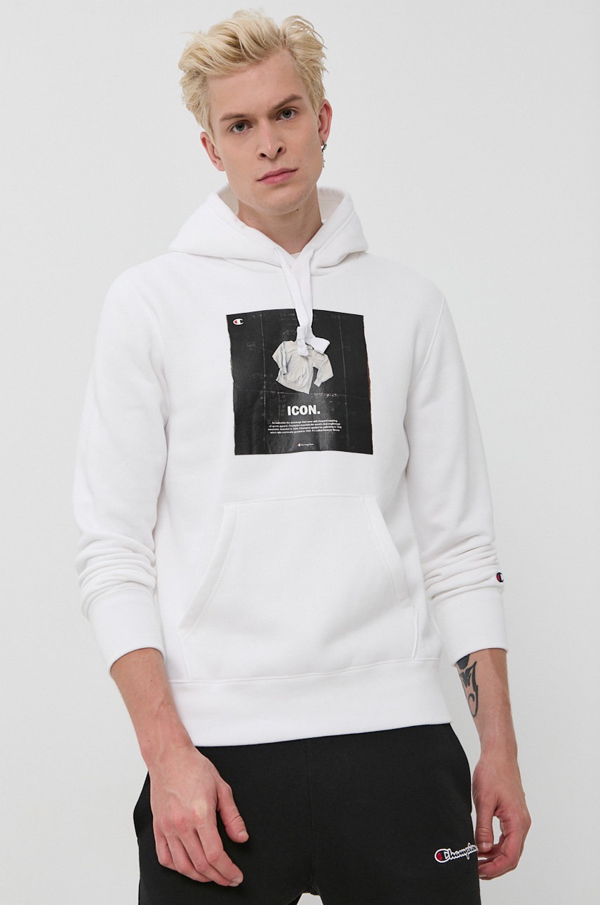 

Кофта Champion 216958 мужская цвет белый гладкая