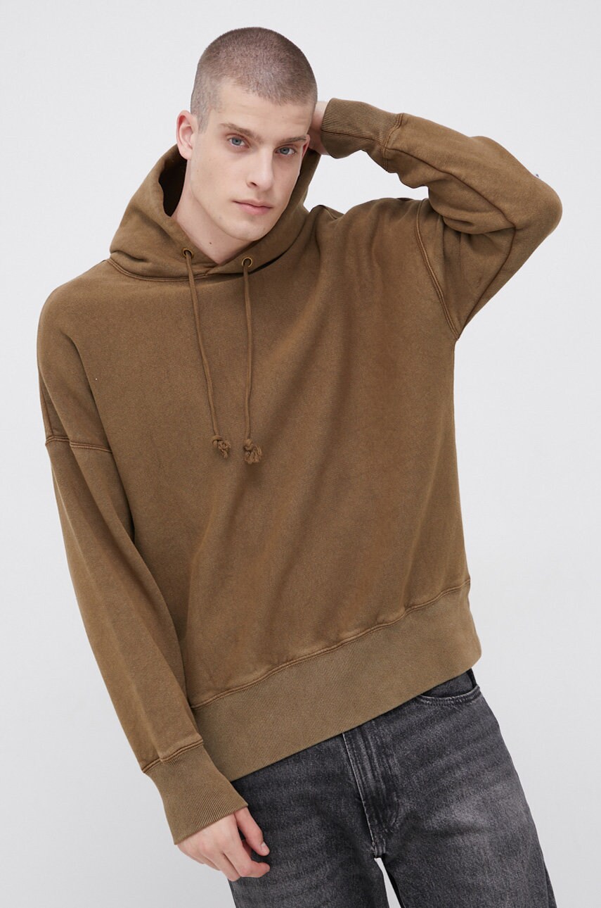 Champion bluză 216489 bărbați, culoarea verde, material neted