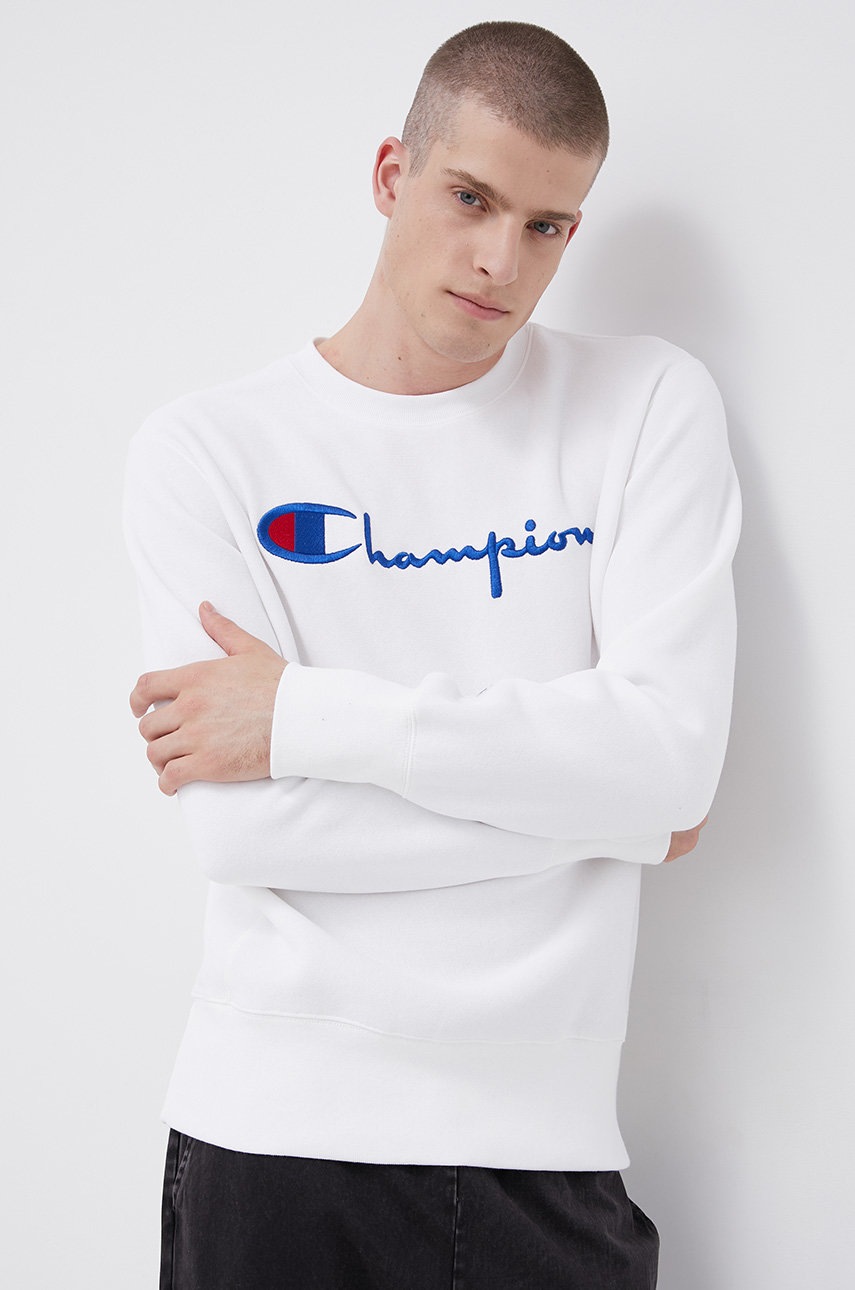 

Суичър Champion 216539 мъжки в бяло с апликация, Бял
