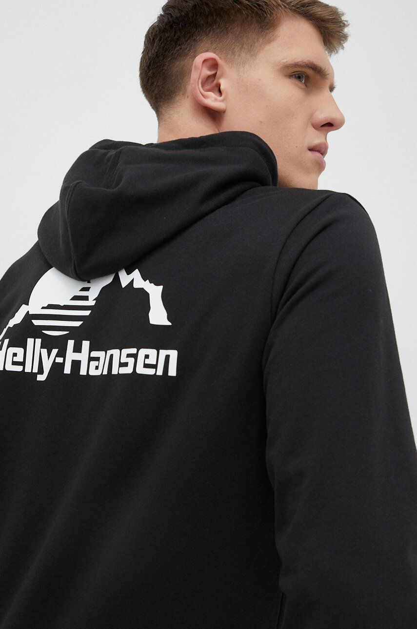 Helly Hansen bluza barbati, culoarea negru, cu glugă, neted answear.ro imagine promotii 2022