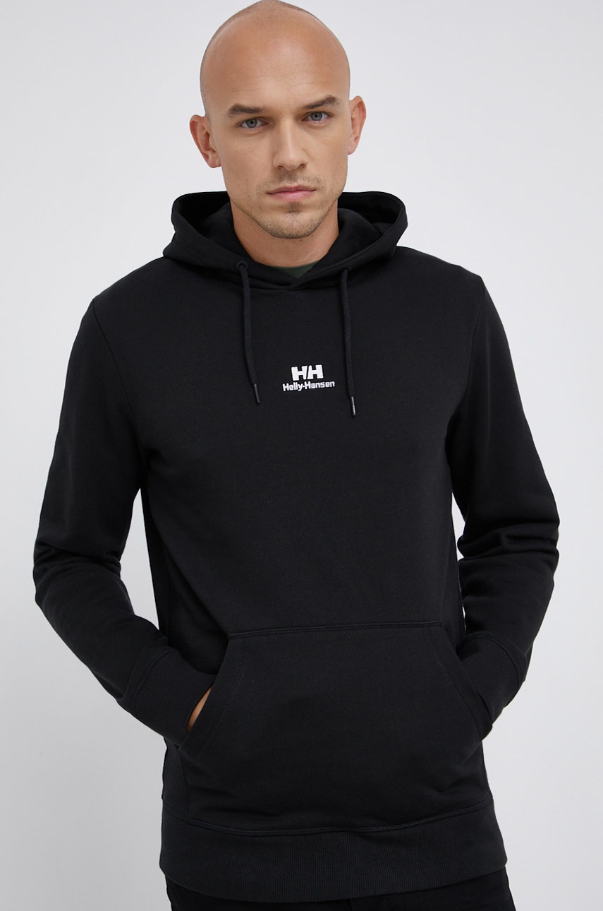 

Кофта Helly Hansen чоловіча колір чорний гладка