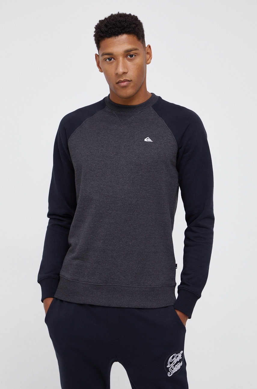 

Суичър Quiksilver мъжки в сиво с изчистен дизайн, Сив