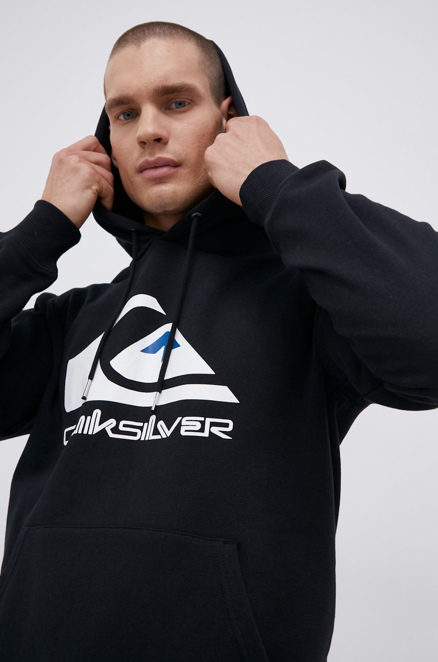 Quiksilver Bluză bărbați, culoarea negru, cu imprimeu