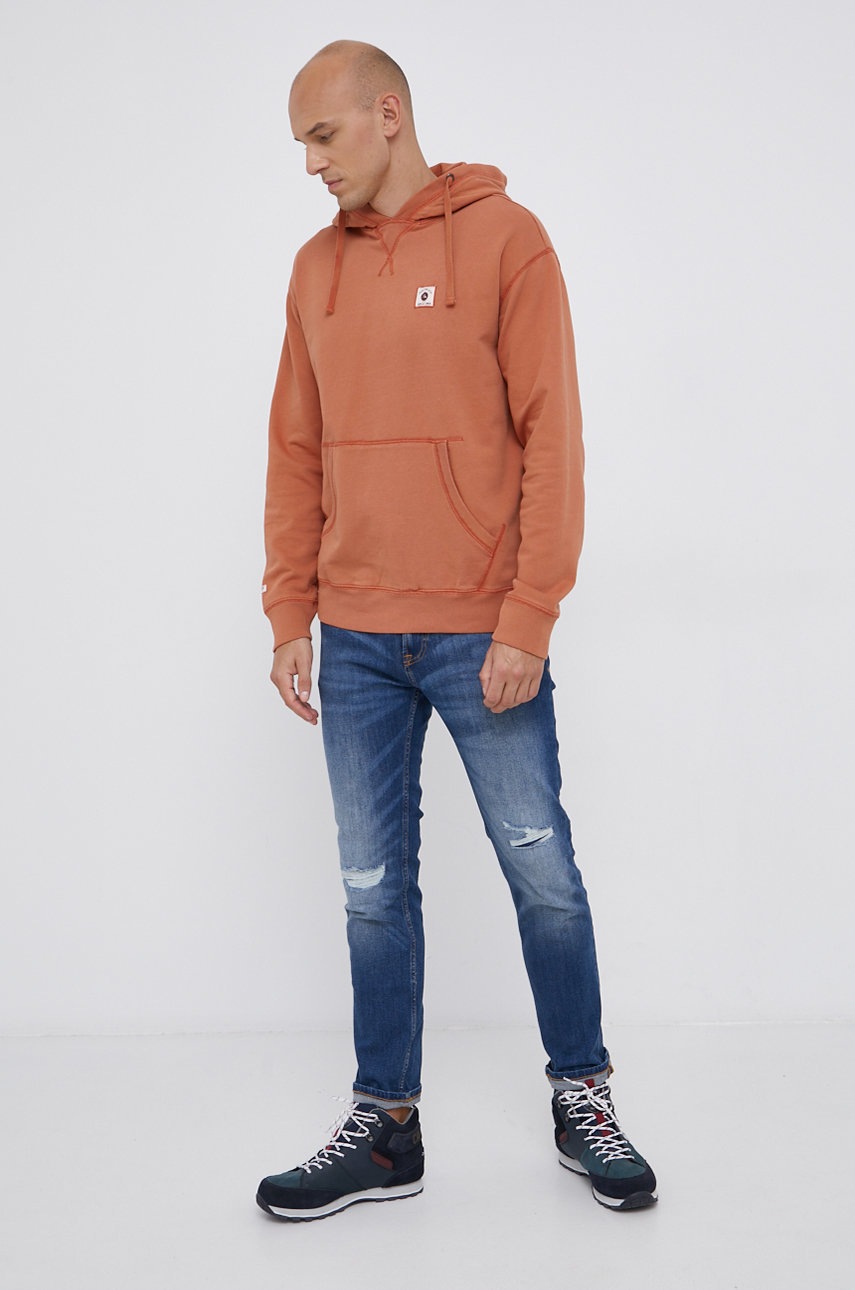 

Бавовняна кофта Quiksilver чоловіча колір помаранчевий гладка