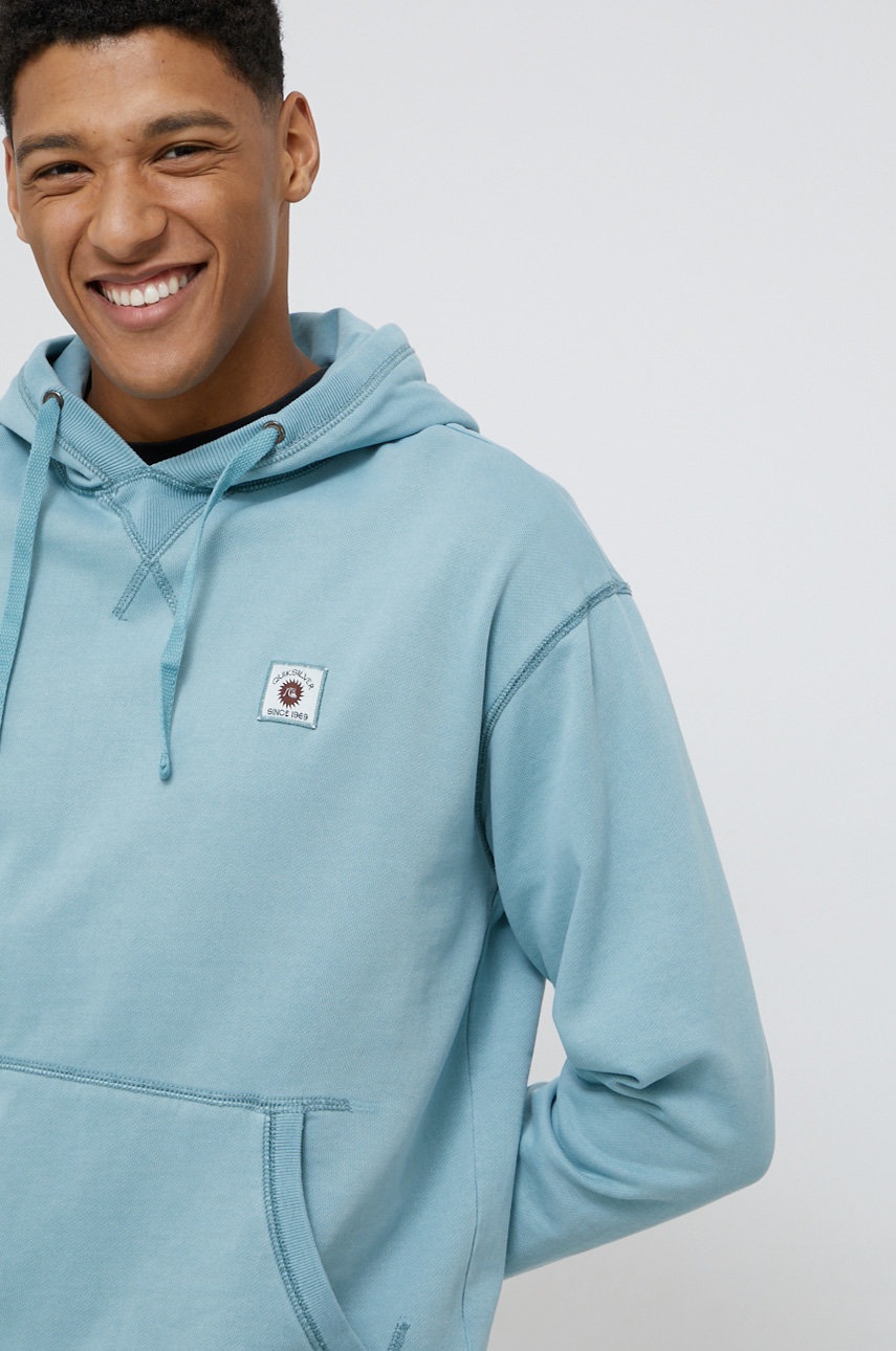 

Памучен суичър Quiksilver мъжки с изчистен дизайн, Син