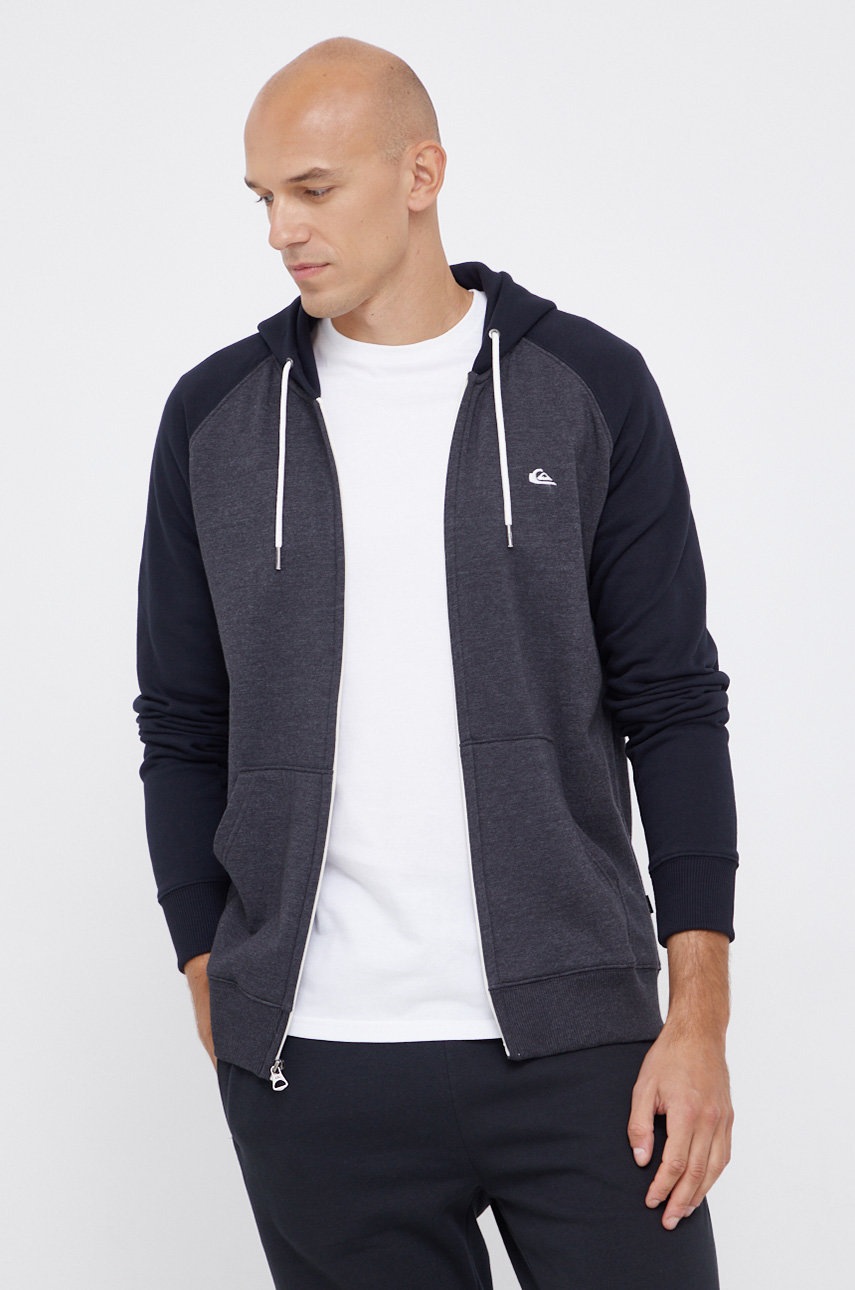 

Кофта Quiksilver чоловіча колір сірий гладка