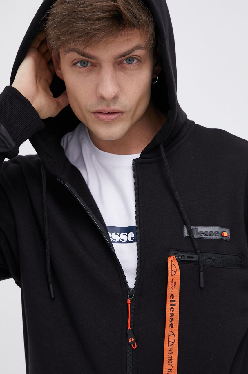 

Кофта Ellesse чоловіча колір чорний гладка