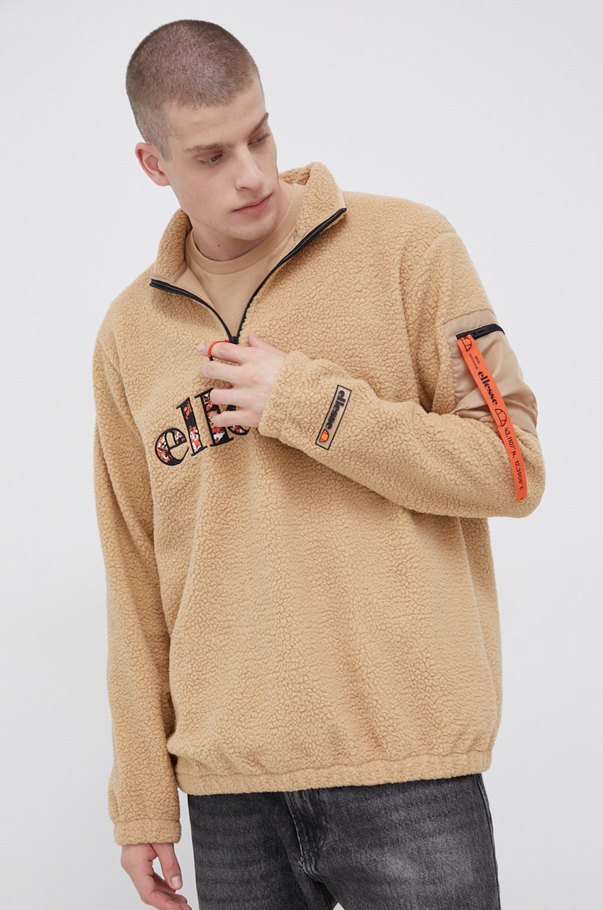 Ellesse Bluza męska kolor beżowy z aplikacją