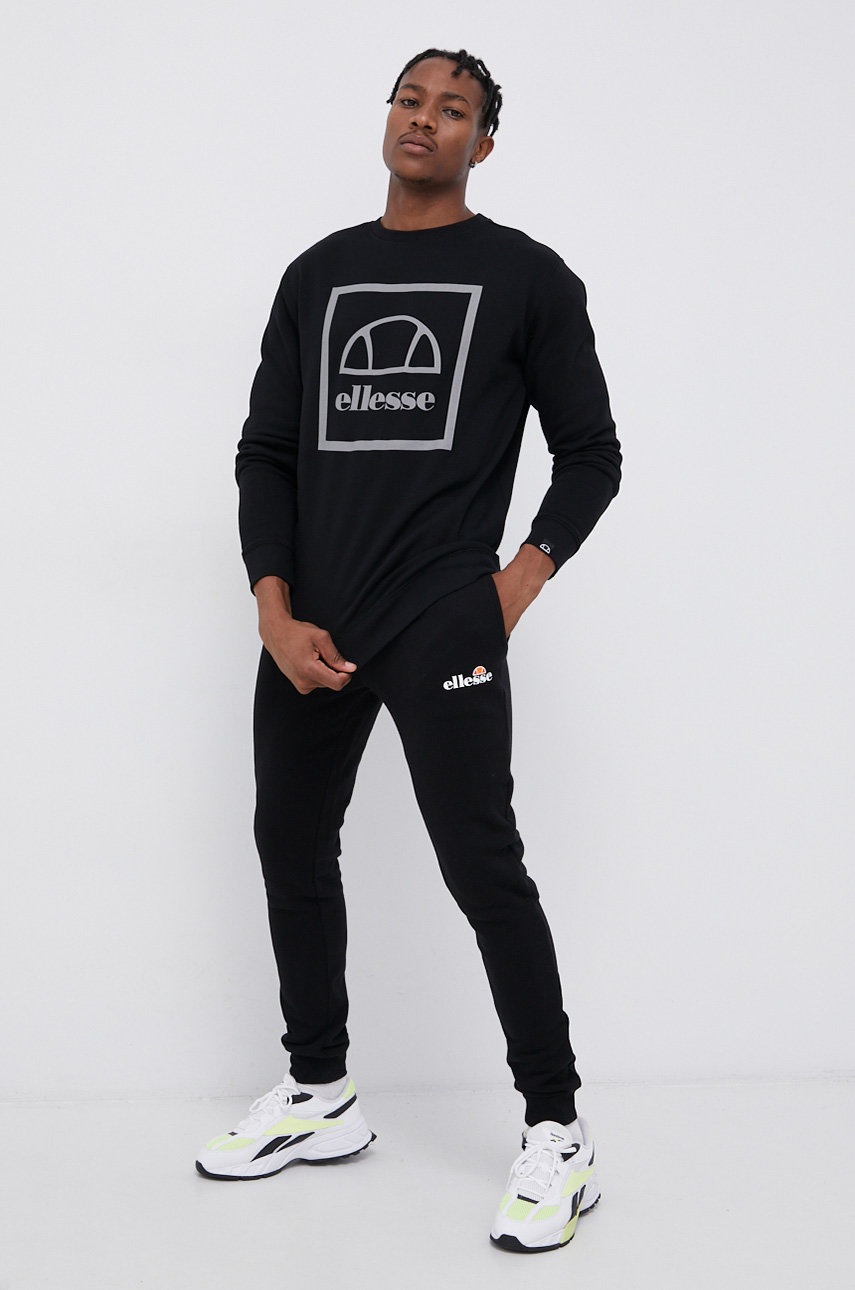 

Кофта Ellesse чоловіча колір чорний з принтом