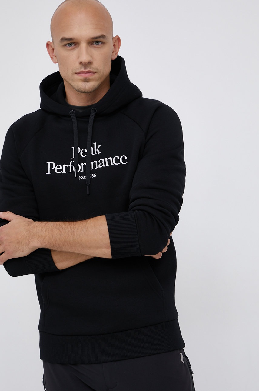 

Кофта Peak Performance мужская цвет чёрный гладкая