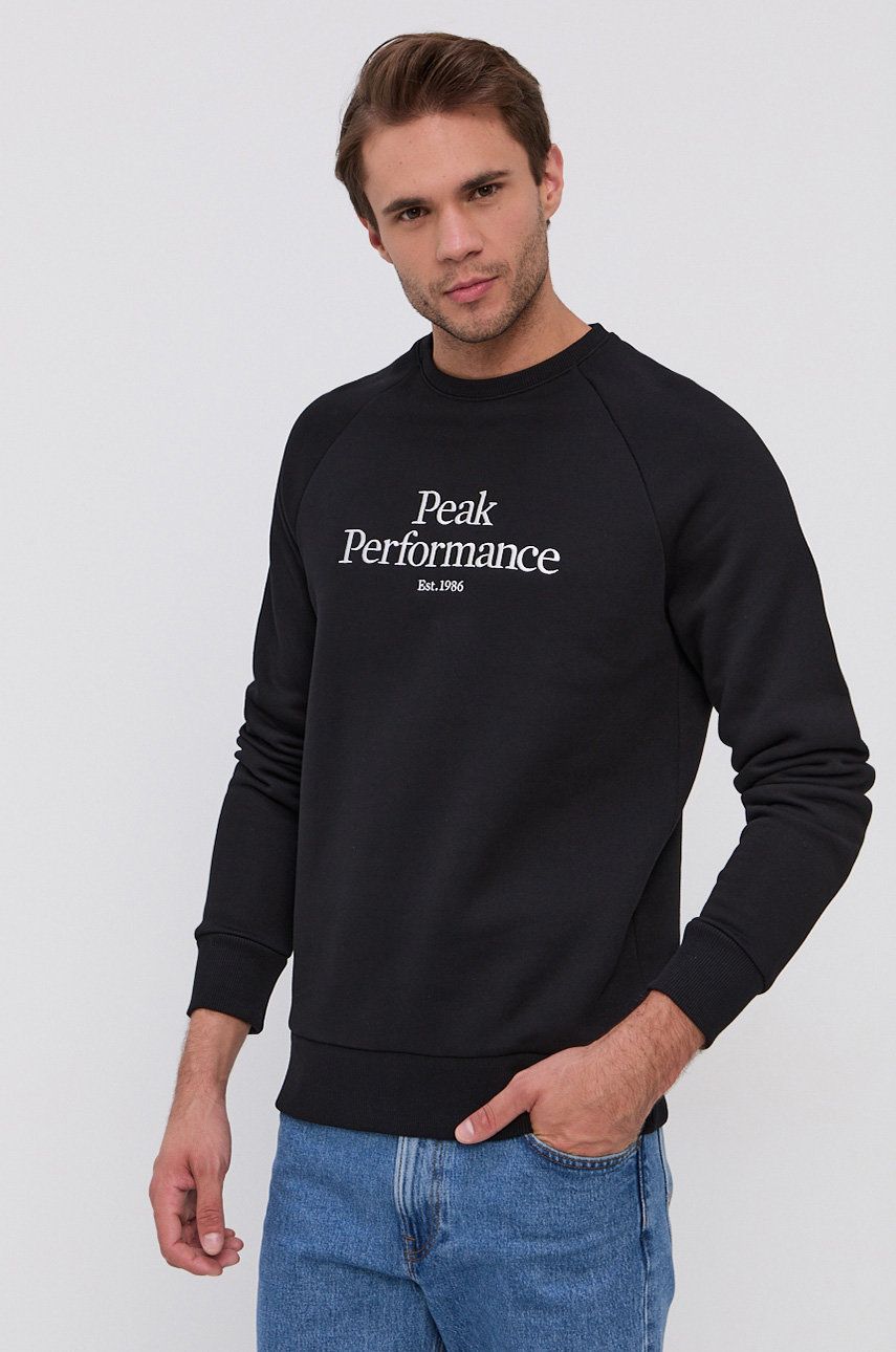 Peak Performance Bluza męska kolor czarny melanżowa