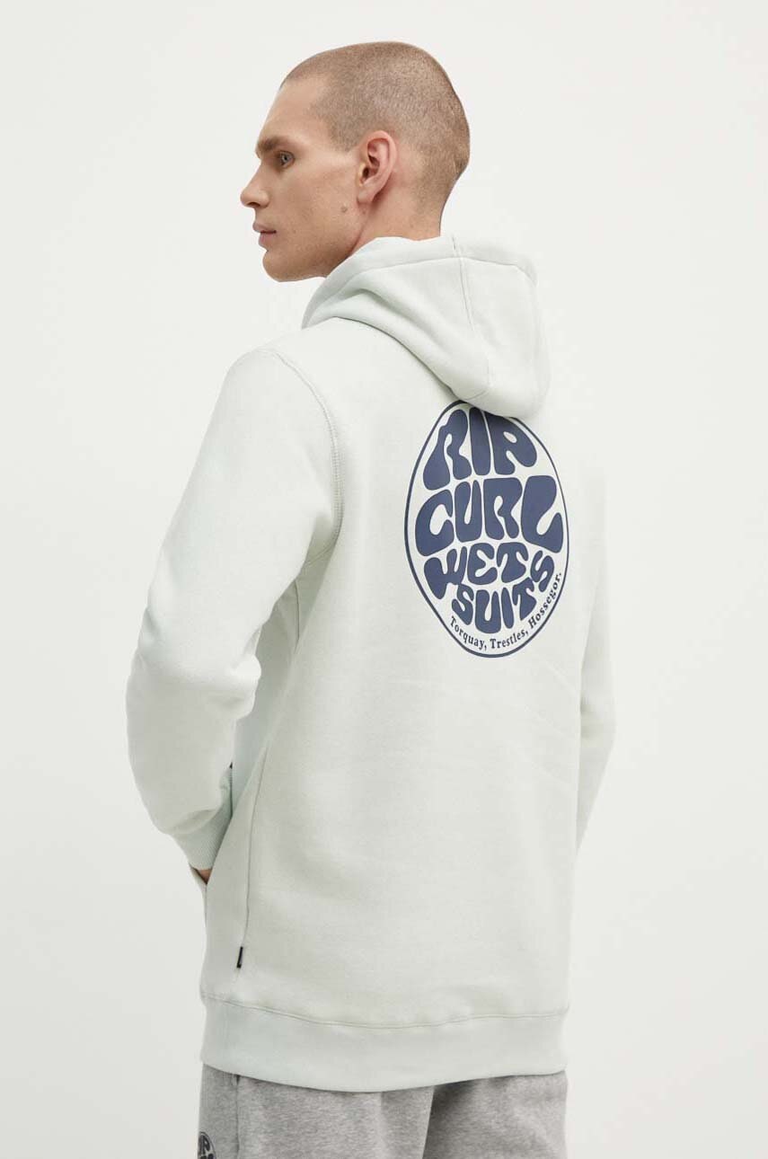 Rip Curl bluza barbati, culoarea gri, cu glugă, cu imprimeu Rip Curl bluza barbati, culoarea gri, cu glugă, cu imprimeu