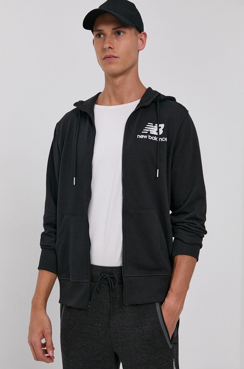New Balance Bluză bărbați, culoarea negru, cu imprimeu 2023 ❤️ Pret Super answear imagine noua 2022