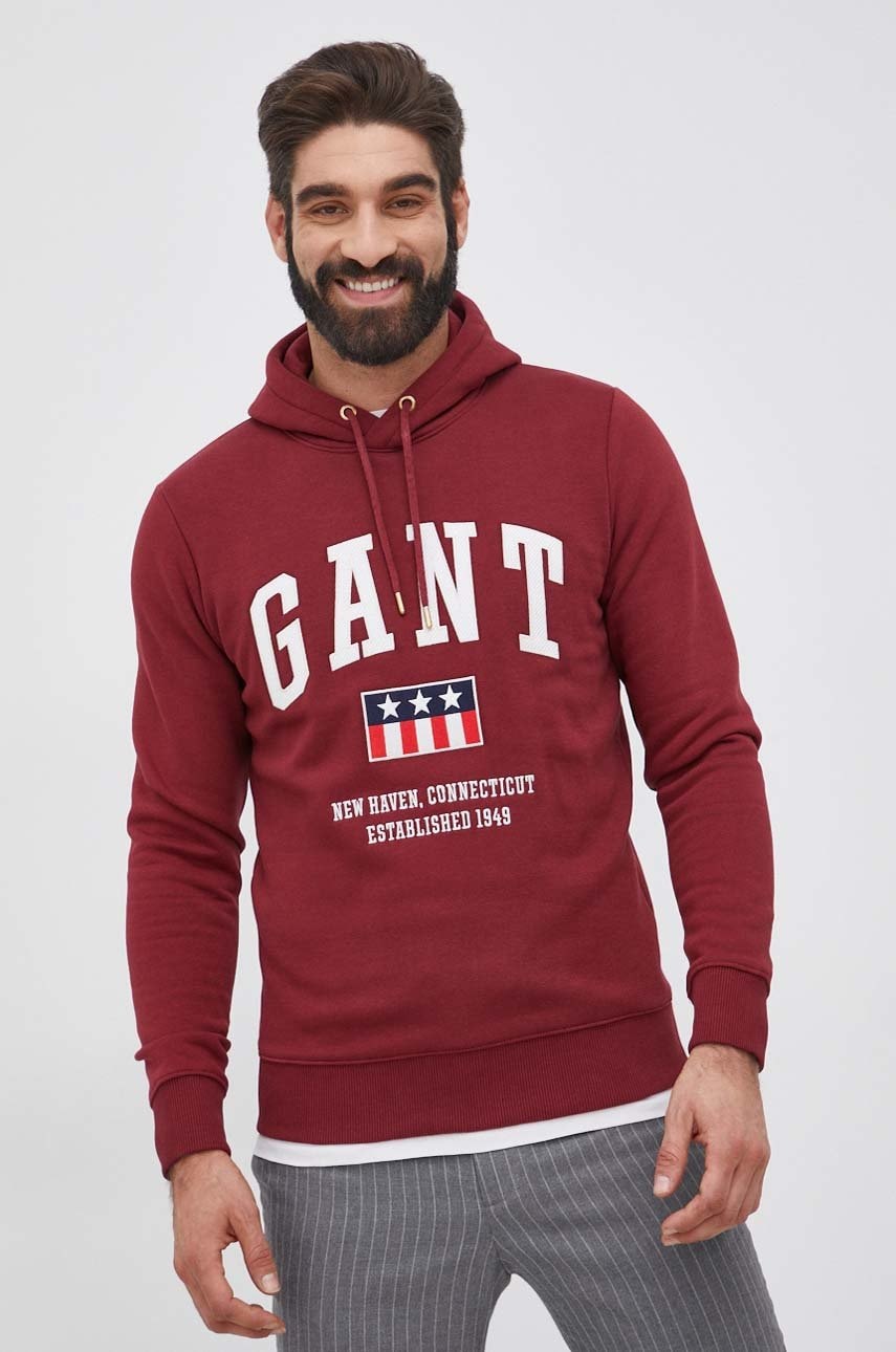 

Суичър Gant мъжки в бордо с апликация