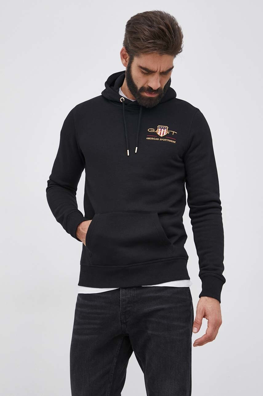

Кофта Gant мужская цвет чёрный гладкая