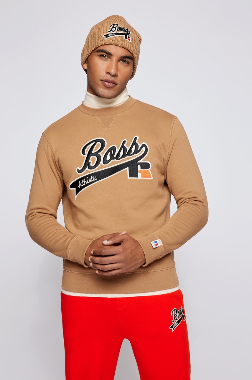 

Boss - Суичър Boss x Russell Athletic, Бежов