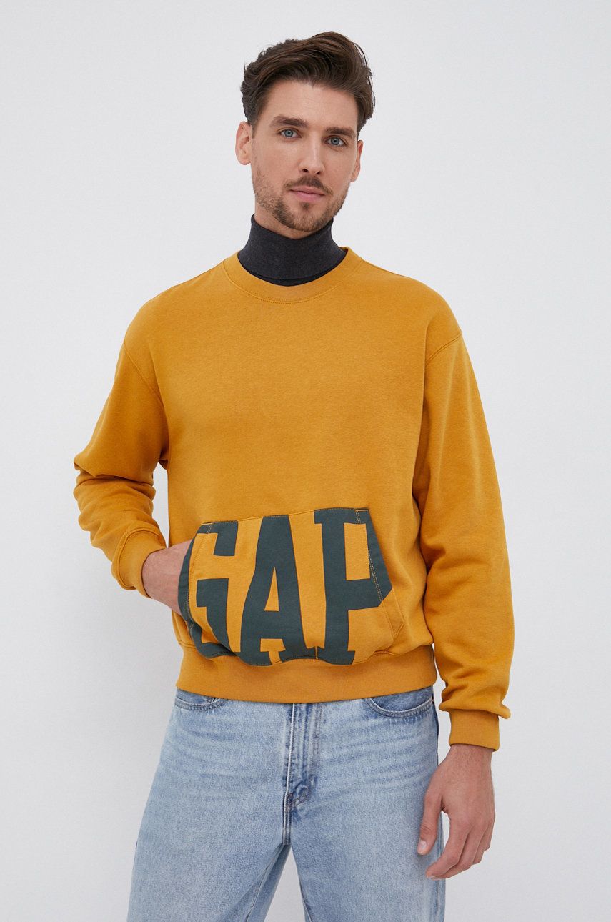 GAP Bluză bărbați, culoarea galben, cu imprimeu answear.ro imagine noua