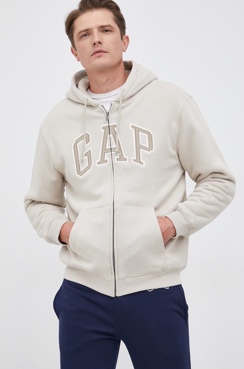 

Суичър GAP мъжки в прозрачен цвят с апликация, Бежов