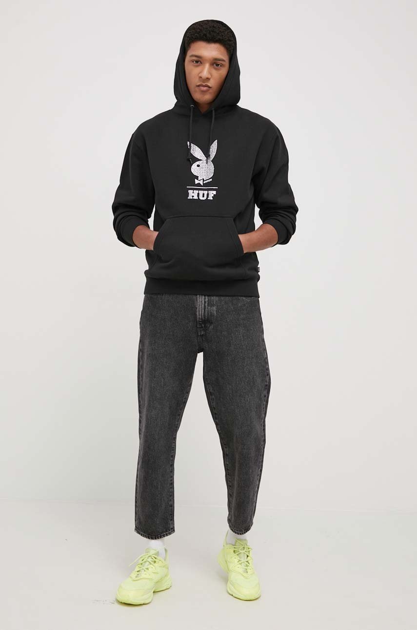 

Кофта HUF X Playboy мужская цвет чёрный гладкая