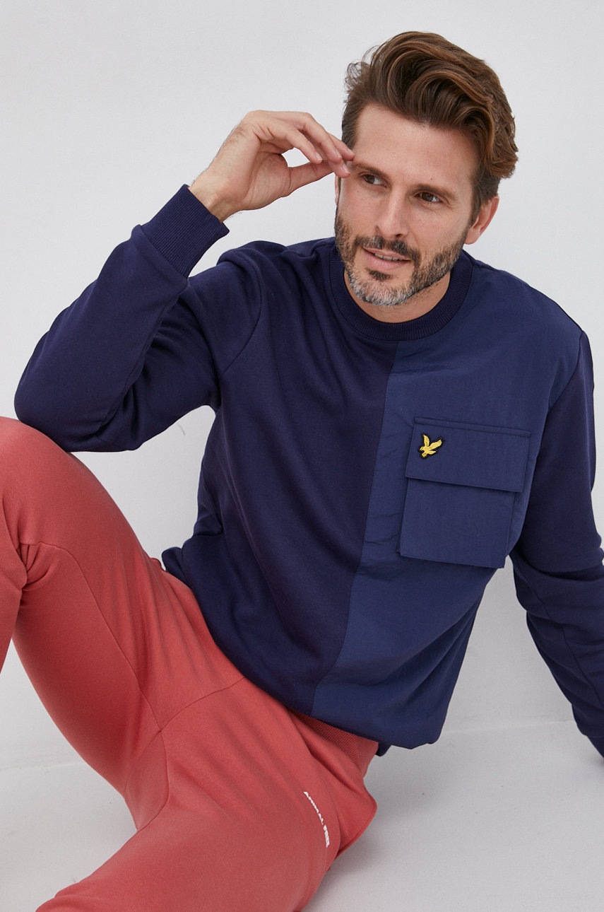 

Суичър Lyle & Scott мъжки в тъмносиньо с изчистен дизайн, Тъмносин