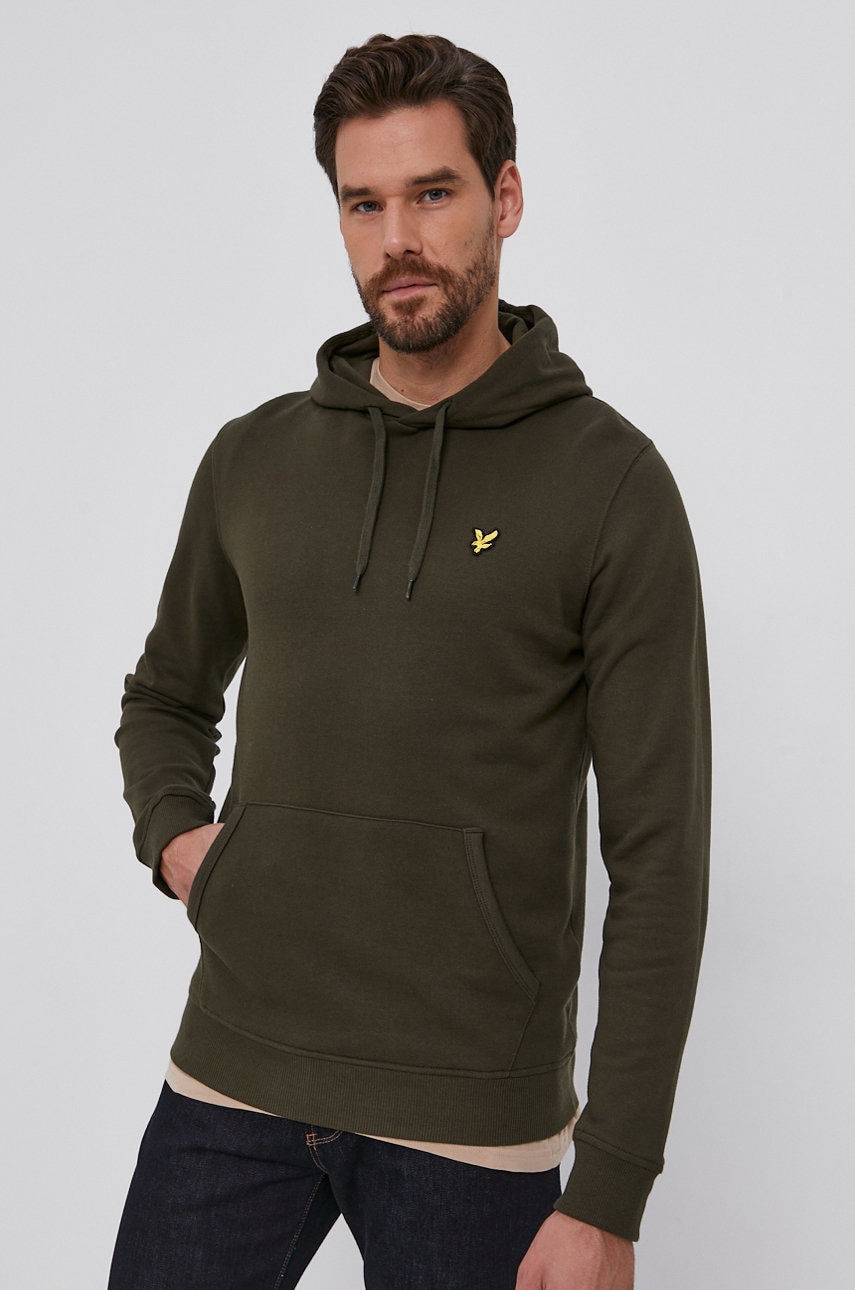 Lyle & Scott Hanorac De Bumbac Barbati, Culoarea Verde, Material Neted