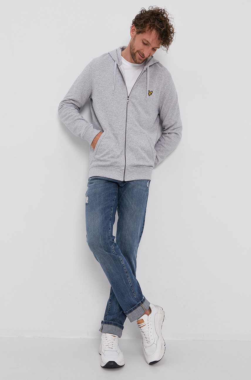 

Бавовняна кофта Lyle & Scott чоловіча колір сірий гладка