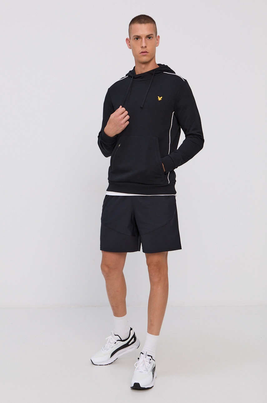 

Кофта Lyle & Scott чоловіча колір чорний гладка
