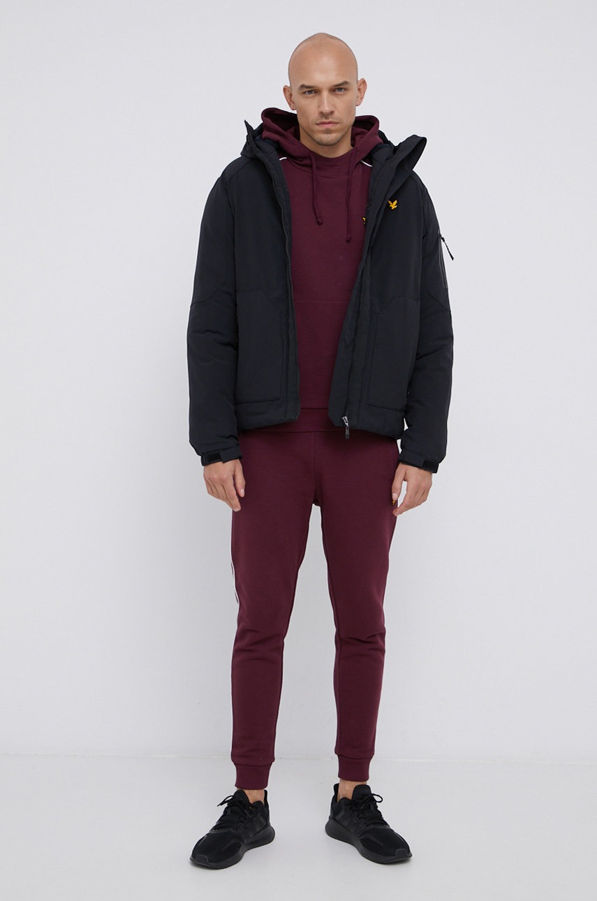 

Кофта Lyle & Scott мужская цвет бордовый гладкая