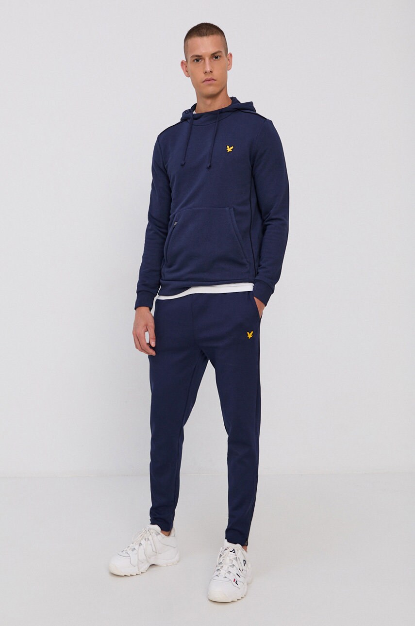 

Кофта Lyle & Scott чоловіча колір синій гладка