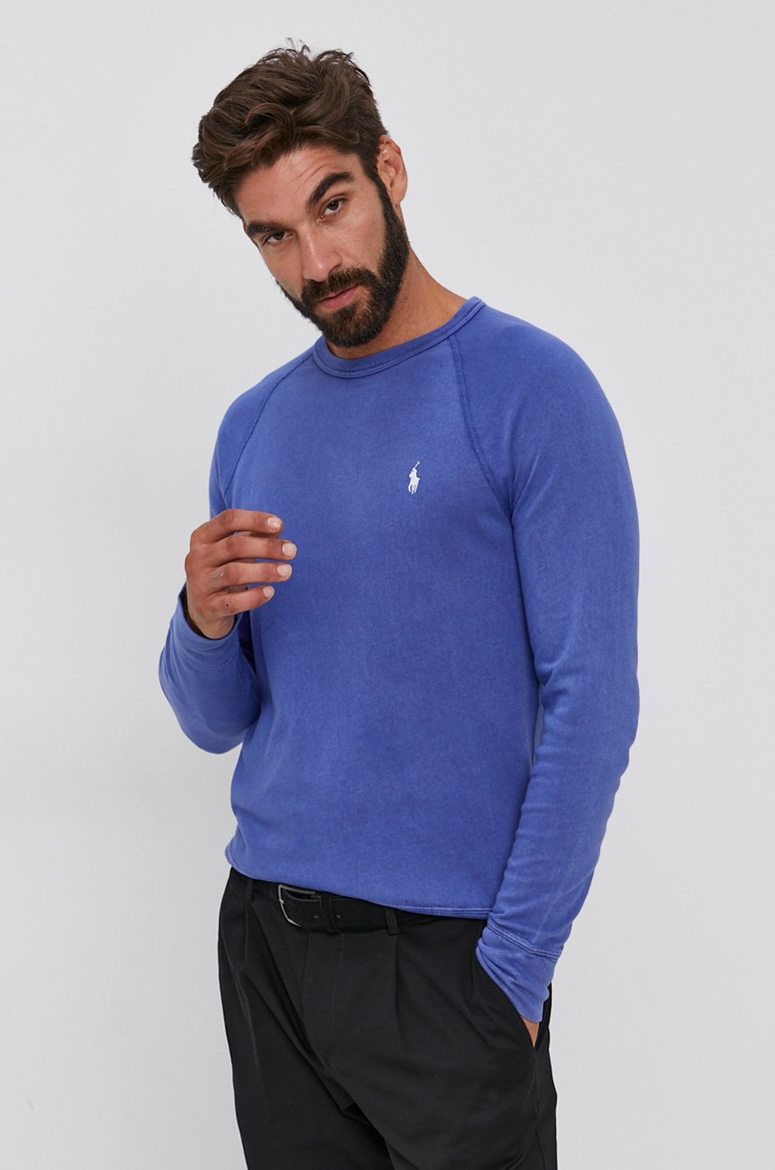 

Памучен суичър Polo Ralph Lauren мъжки в тъмносиньо с изчистен дизайн, Тъмносин