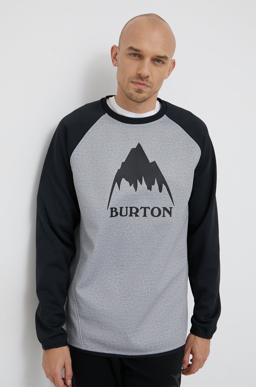 

Суичър Burton мъжки в сиво с изчистен дизайн, Сив