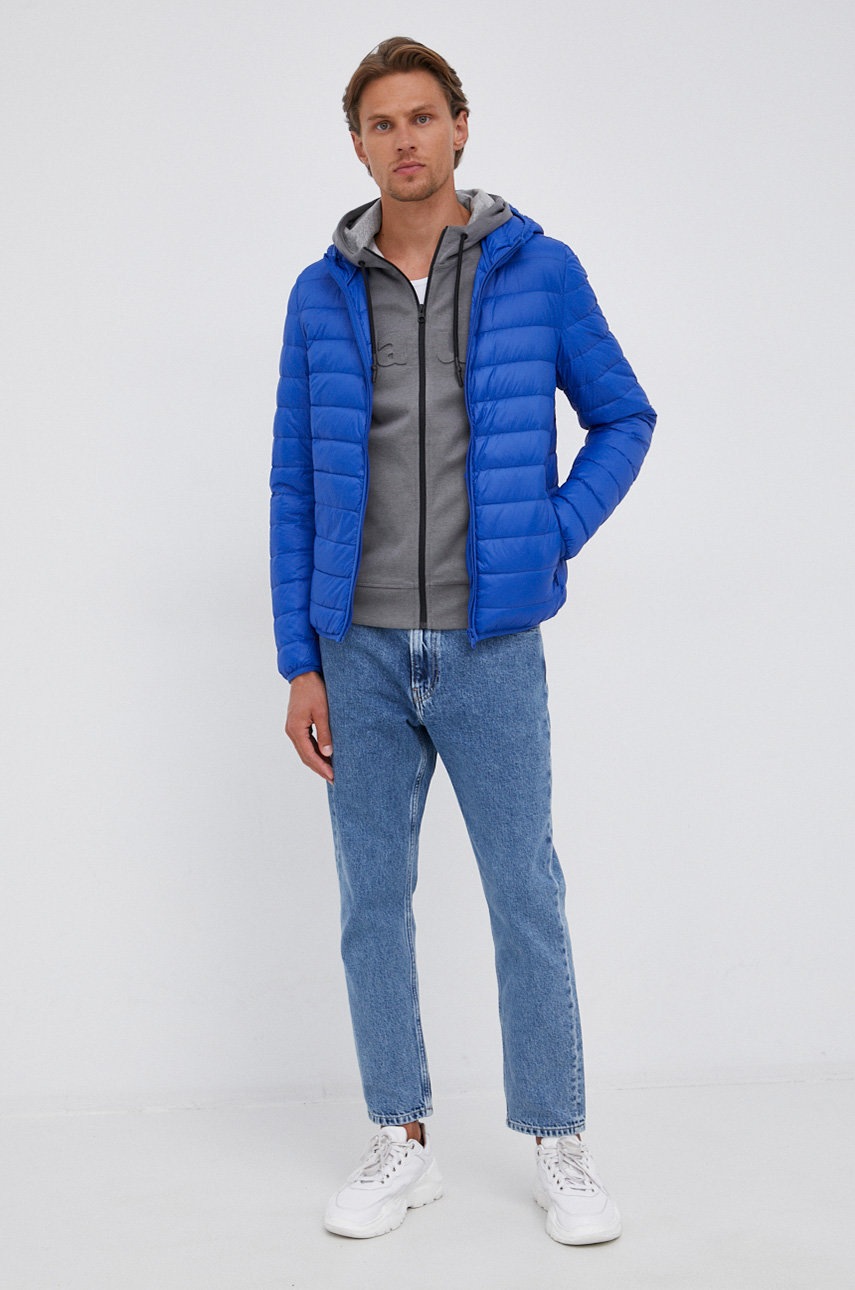

Кофта Blauer мужская цвет серый с аппликацией