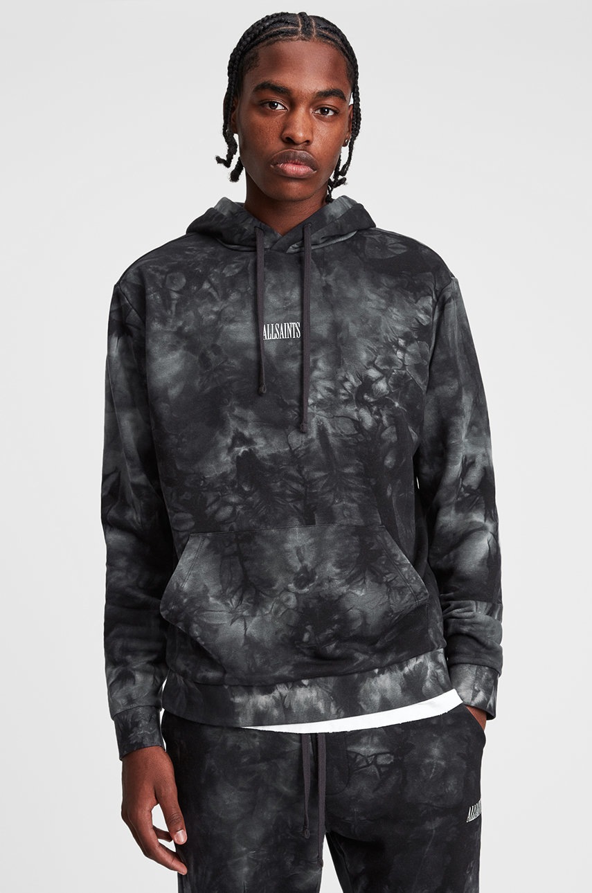 

Суичър AllSaints мъжки в сиво с десен, Сив