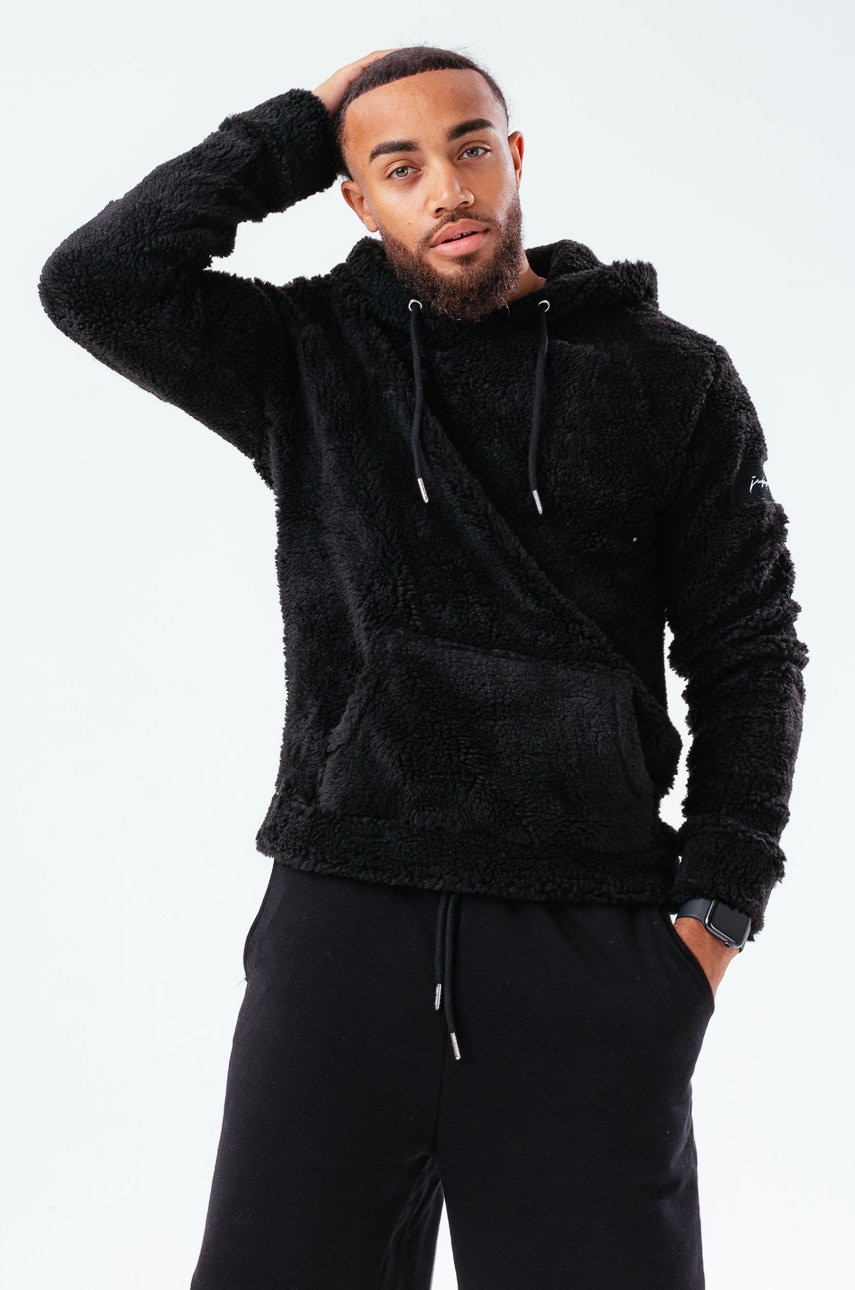 Hype bluză bărbați, culoarea negru, material neted
